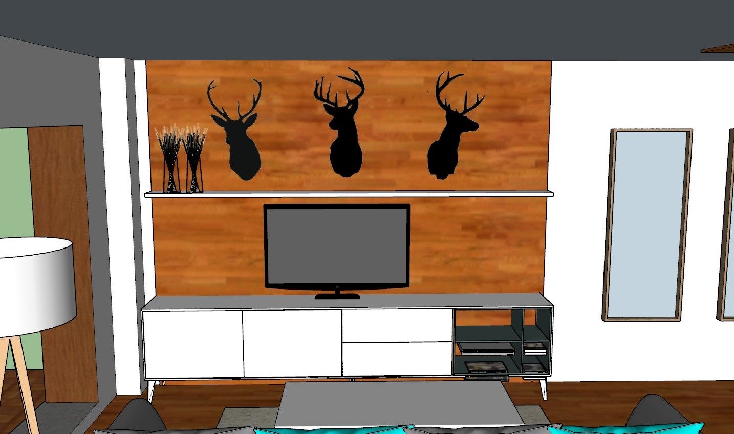 Mueble de televisión diseñado a medida.
