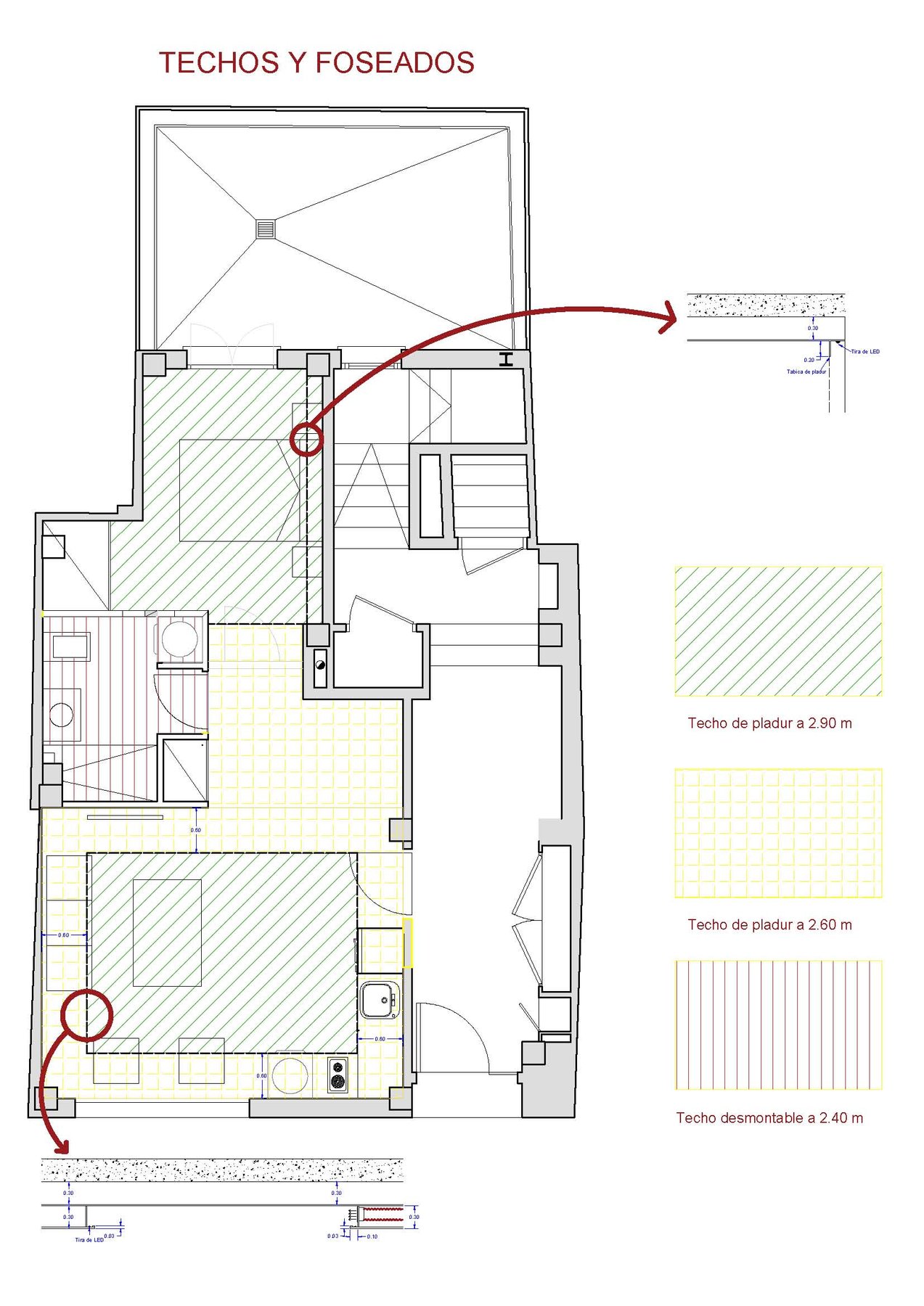 Estudio de techos e iluminación integrada.